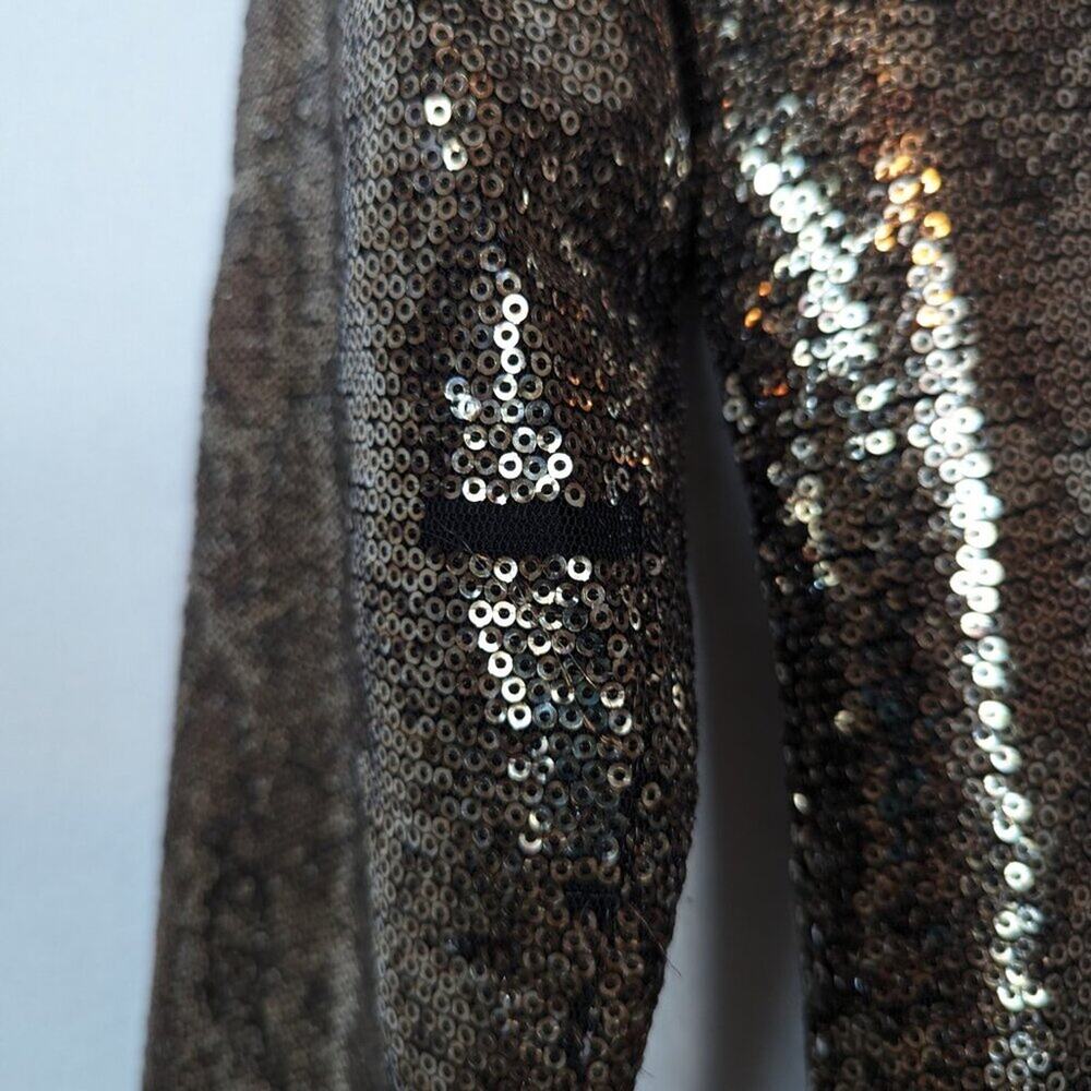 Tahari Ezra Gold And Black Python Sequin Sheath D… - image 6